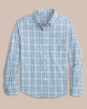 Boys Intercoastal Primrose Plaid Long Sleeve Sport Shirt