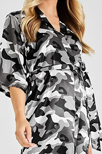 CityComfort Kimono Dressing Gowns, Women's Satin Robe, Ladies Dressing Gowns
