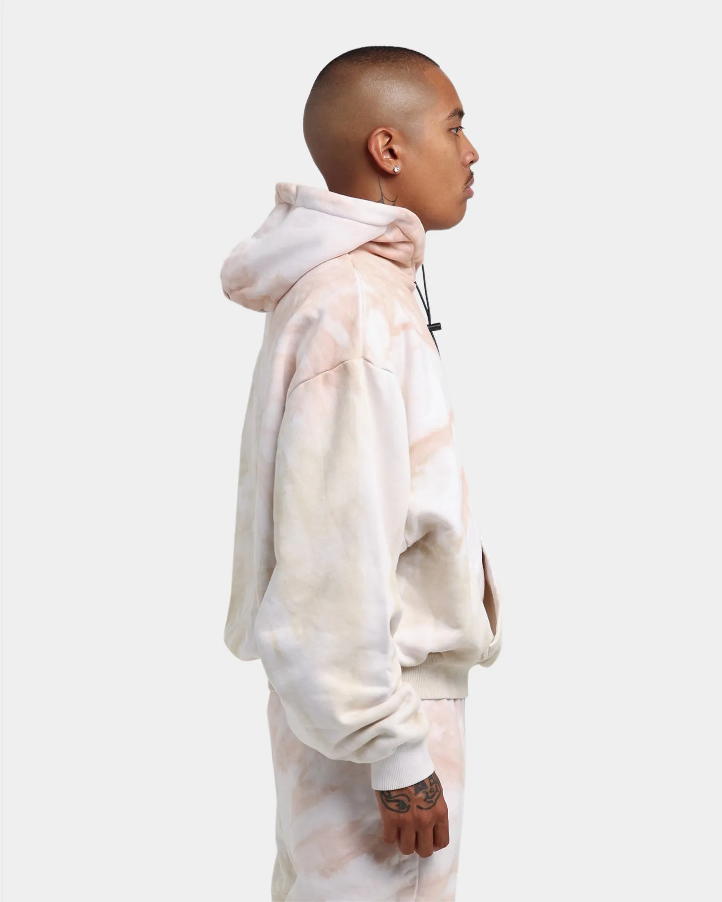 Karl Kani Signature KKJ Tie Dye Oversized Hoodie Light Sand