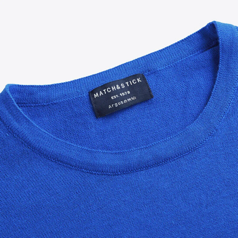 Men's h double-needle cover-seamed neck Sweater