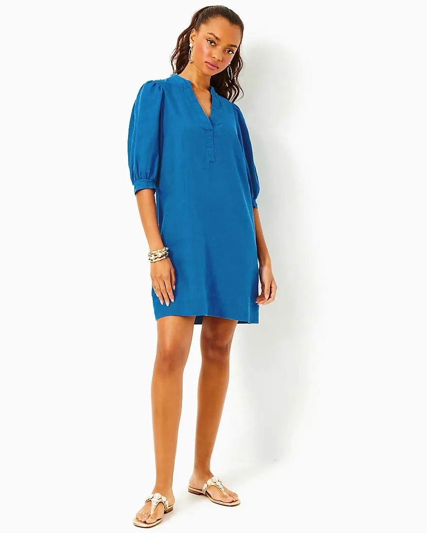 Mialeigh Elbow Sleeve Linen Dress