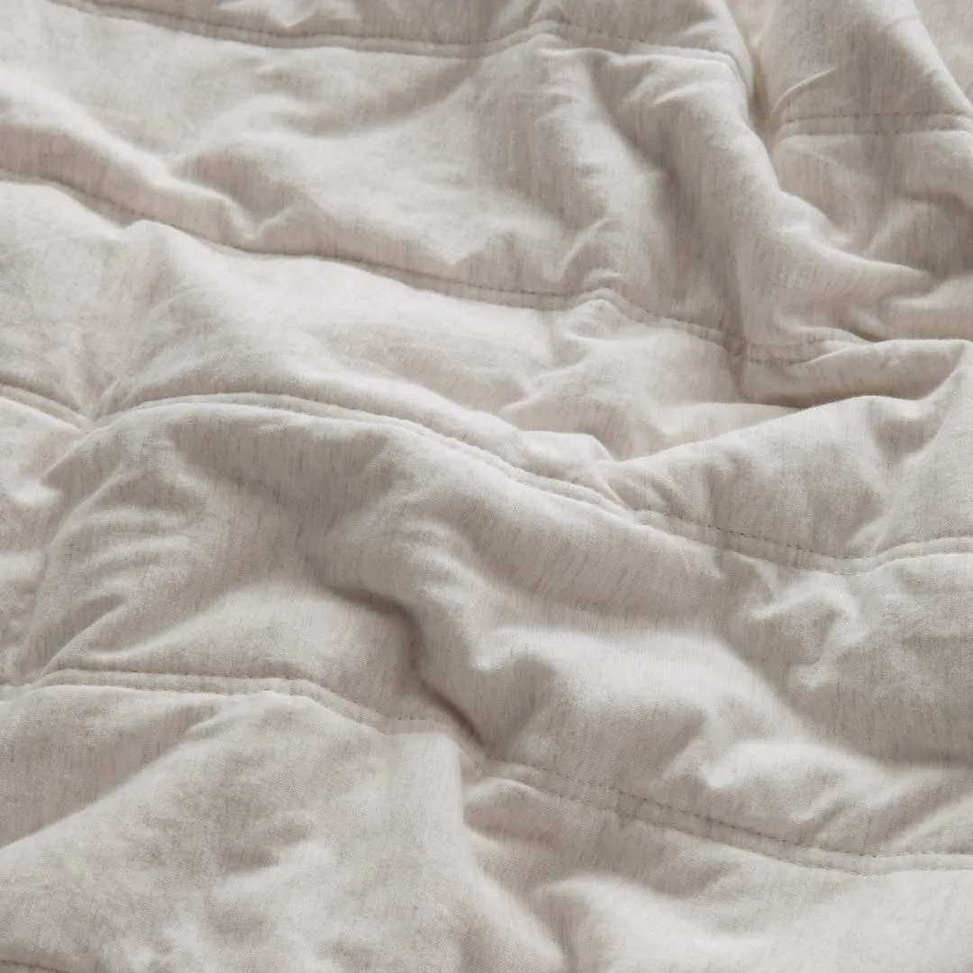 Miller Jersey - Oatmeal Marle Quilted